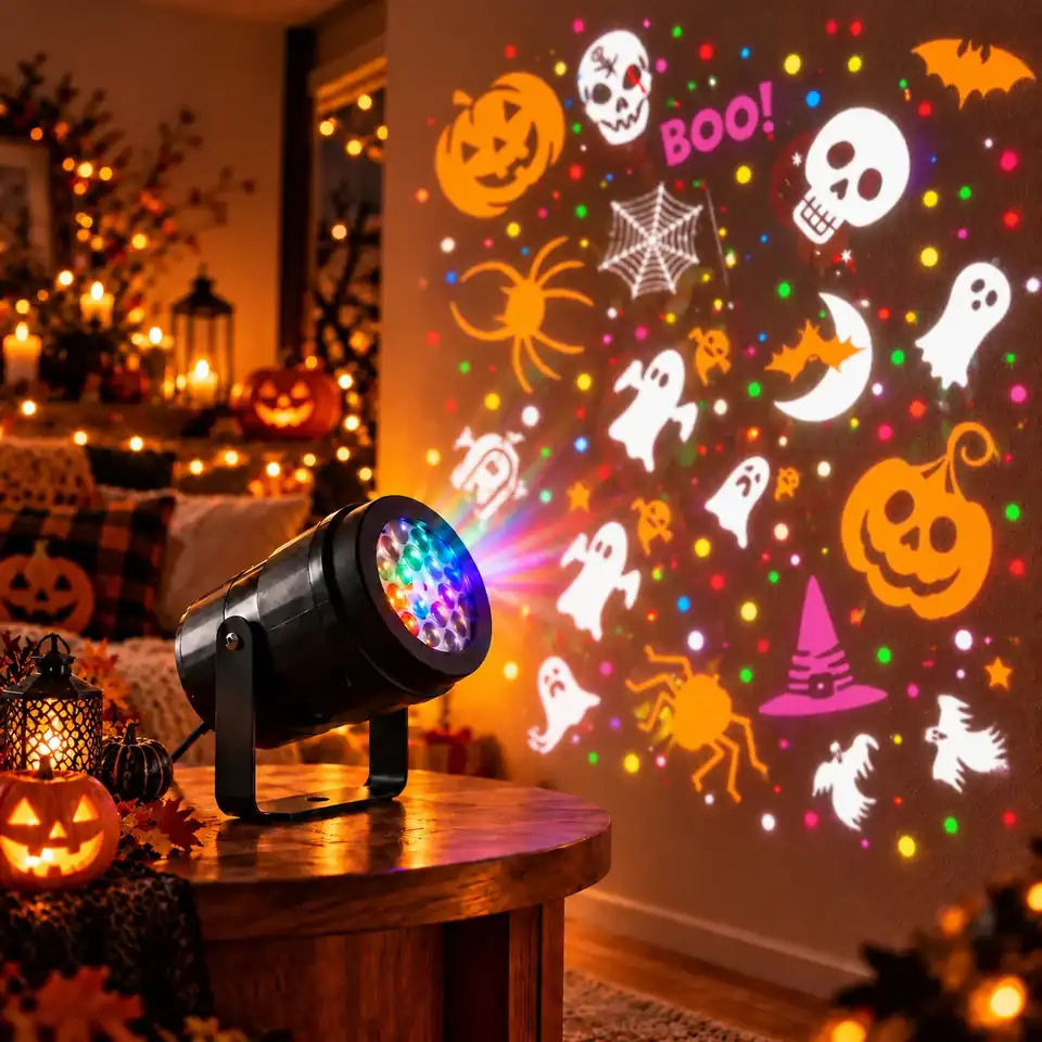 Holiday Prism Halloween projection scene indoors